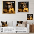 thumbnail image 4 of Designart "Stylish Lion in a Suit" Animals Framed Wall Art Decor - Modern Brown Lion Fashion Living Room Framed Canvas Art, 4 of 6