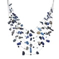 thumbnail image 3 of Flowing Layers of Simulated Blue Lapis-Lazuli Crystal on Silk Thread Necklace, 3 of 4