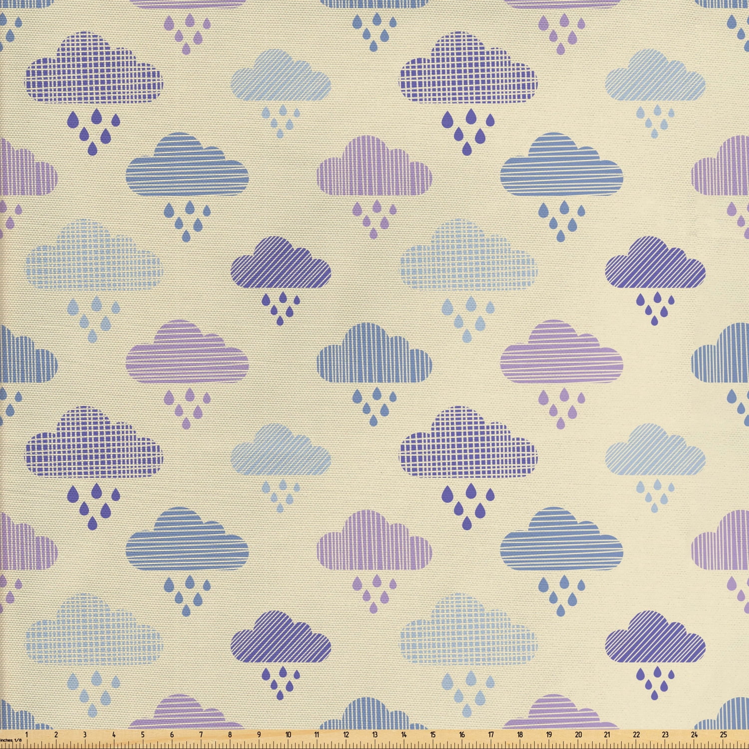 Rain Theme Fabric by the Yard Upholstery Fabric for Dining Chairs Home