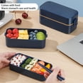 thumbnail image 3 of Naiovety Fiambrera Food Fresh Keep Container Bento Cajas de horno de microondas de doble capa Mostrada Negro, 3 of 6