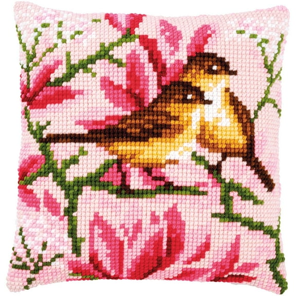 Vervaco® Birds & Magnolia Pillow Needlepoint Kit