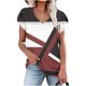 thumbnail image 1 of Fiudx Ofertas Del Día Camiseta Holgada con Cuello En V Estampada para Mujer, 1 of 4