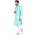 thumbnail image 6 of SKAVIJ Kurta Pajama Set for Men Long Sleeve Cotton Evening Dress Green S, 6 of 6