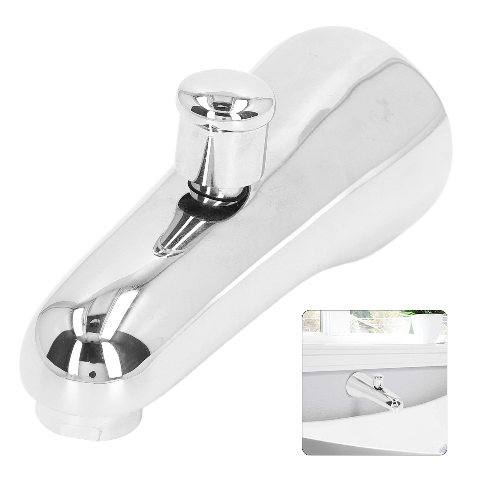 Riousery G1/2 Semicircle Brass Concealed Bathtub Faucet Tub Spout with Diverter in Bright Chrome Finish (16.0 oz / 455 g)