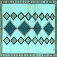 thumbnail image 1 of Ahgly Company Indoor Square Southwestern Light Blue Country Area Rugs, 8' Square, 1 of 4