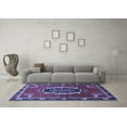 thumbnail image 3 of Ahgly Company Machine Washable Indoor Rectangle Medallion Blue Traditional Area Rugs, 4' x 6', 3 of 4