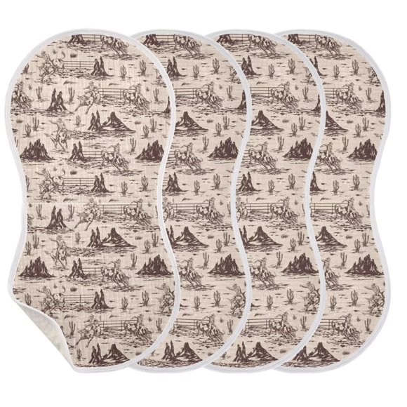 Juego de 4 pañuelos CHUROUSY 56 × 28 cm de muselina de algodón
