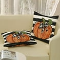 thumbnail image 5 of Fall Pillow Covers 18x18 Set of 2 Pumpkin Maple Leaves and Stripes Fall Decor Pillowcase Linen Autumn Thanksgiving Decorative Outdoor Throw Pillow Covers Farmhouse Cushion Case for Couch Home, 5 of 6