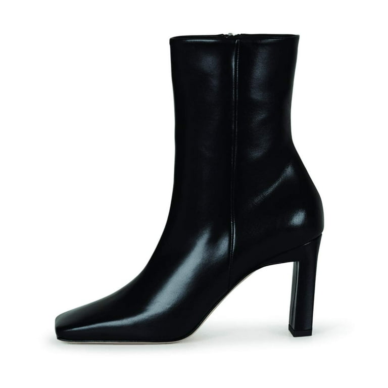 YDN Women Classic Closed Square Toe Ankle High Booties Chunky Mid High Heel Side Zipper Short Boots Office Shoes Size 12 Black - Walmart.com YDN Women Classic Closed Square Toe Ankle High Booties Chunky Mid High Heel Side Zipper Short Boots Office Shoes Size 12 Black - Walmart.com