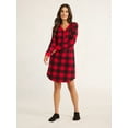 thumbnail image 3 of Joyspun Women's Long Sleeve Velour Waffle Henley Sleepshirt with Socks, 2-Piece, Sizes XS to 3X, 3 of 8