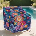 thumbnail image 2 of Renewold Waterproof Outdoor Chair Covers Anti-UV Wind-Proof Patio Swivel Chair Covers for Lawn Patio Furniture Fits up to 38W x 38D x 36H Inches, Bohemian Flower Purple, 2 of 7
