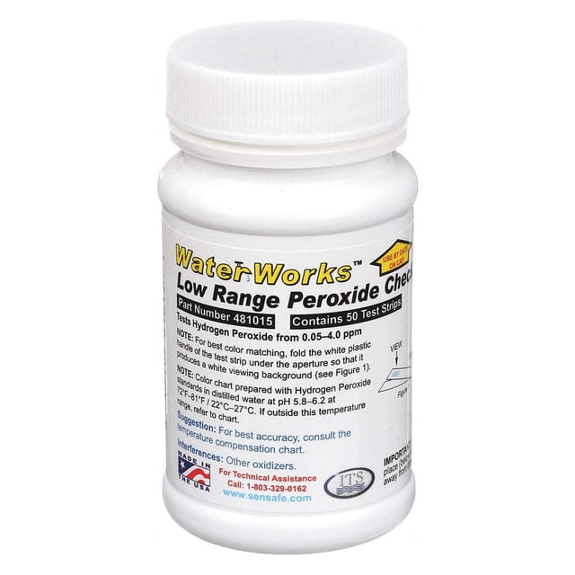 Industrial Test Systems 481015 Water Works Low Range Peroxide Check, 50 Tests