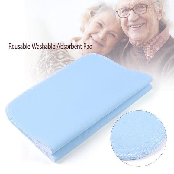 Brrnoo Waterproof Sheet Protector, 2pcs Washable Absorbent Pad For Adults Incontinence Pad Blue   White 45 * 60 cm