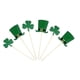 thumbnail image 2 of 20pcs St. Patrick's Day Cake Topper Paper Clover and Hat Cake Picks for Decoration(each 10 of Dark Green Clovers, Clover Hats), 2 of 2