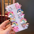 thumbnail image 2 of 10 pieces/set of girls' cartoon unicorn soft rubber hair clips, lollipops, cute fruit children's hair clips, fashionable hair accessories, 2 of 6