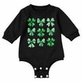 thumbnail image 2 of Coerni Four Leaf Clover Romper for Baby Boys Girls Bowknot Sweatshirt 𝐎nesie Cute Easter Clothes Cotton Warmly Spring Outwear, 2 of 8