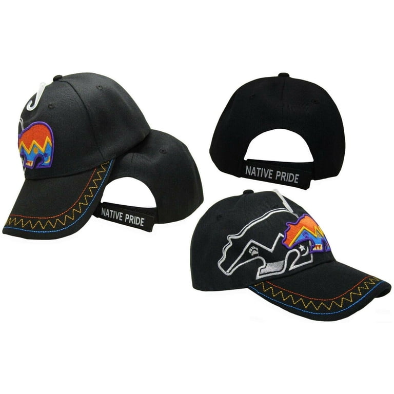 Native Pride Hat NEW 1997 Big Bear Black Yellow White Embroiderd Eagle Cap Native Pride NEW Vintage 1997 Big Bear Black Yellow White  main image 3