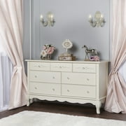 Evolur Aurora 7-Drawer Double Dresser, Ivory Lace