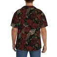 thumbnail image 3 of KLL Fishbone Rose Print Men's Shirt Short Sleeve Button Down Summer Cuba Beach Shirts- 4X-Large, 3 of 5