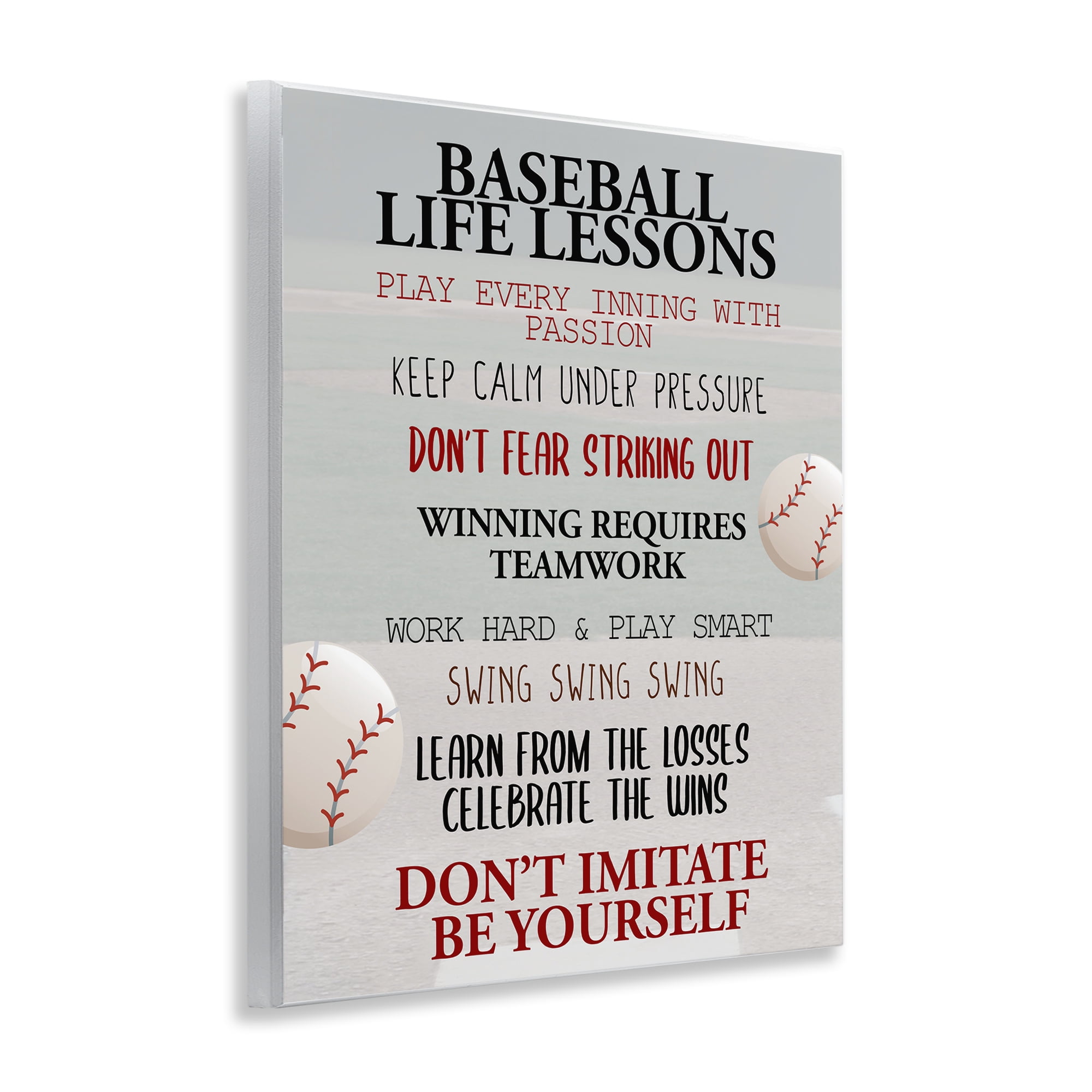Baseball Life Lessons Wall Plaque Art, design by Kim Allen