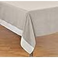 thumbnail image 3 of SARO LIFESTYLE Collection Néotérique Nappe 100 % Polyester avec Bordure Bandée, 67"x67 Pouces, Naturel, 3 of 4