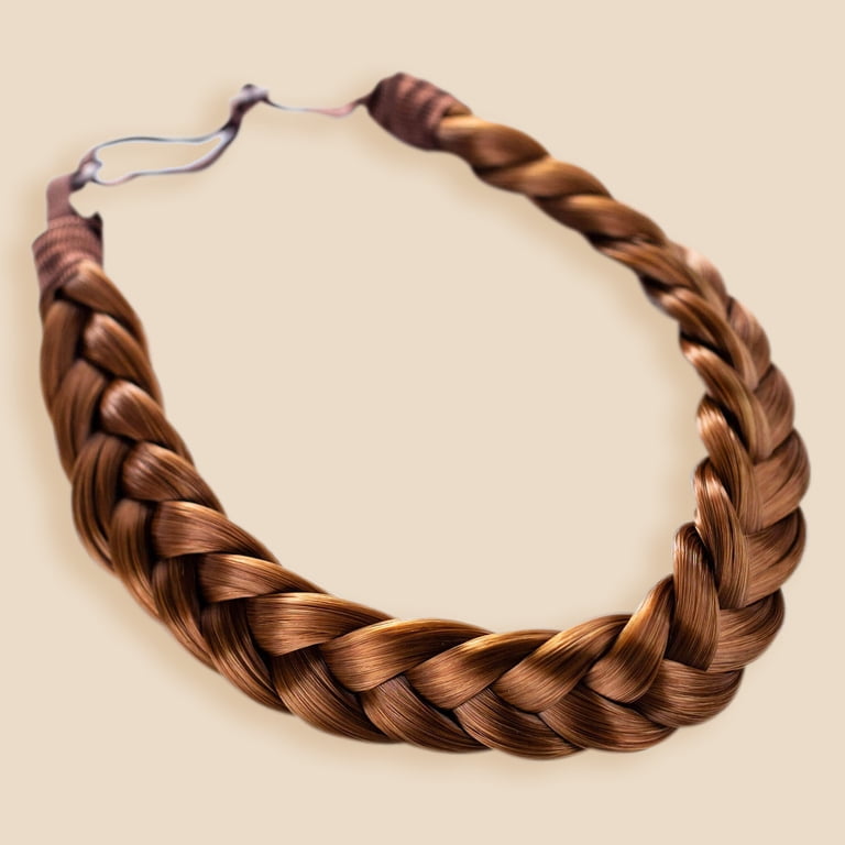 Madison Braids hairpiece (Light brown) Madison Braid. Ashy light brown Color. Two Strand Hair Piece  main image 3