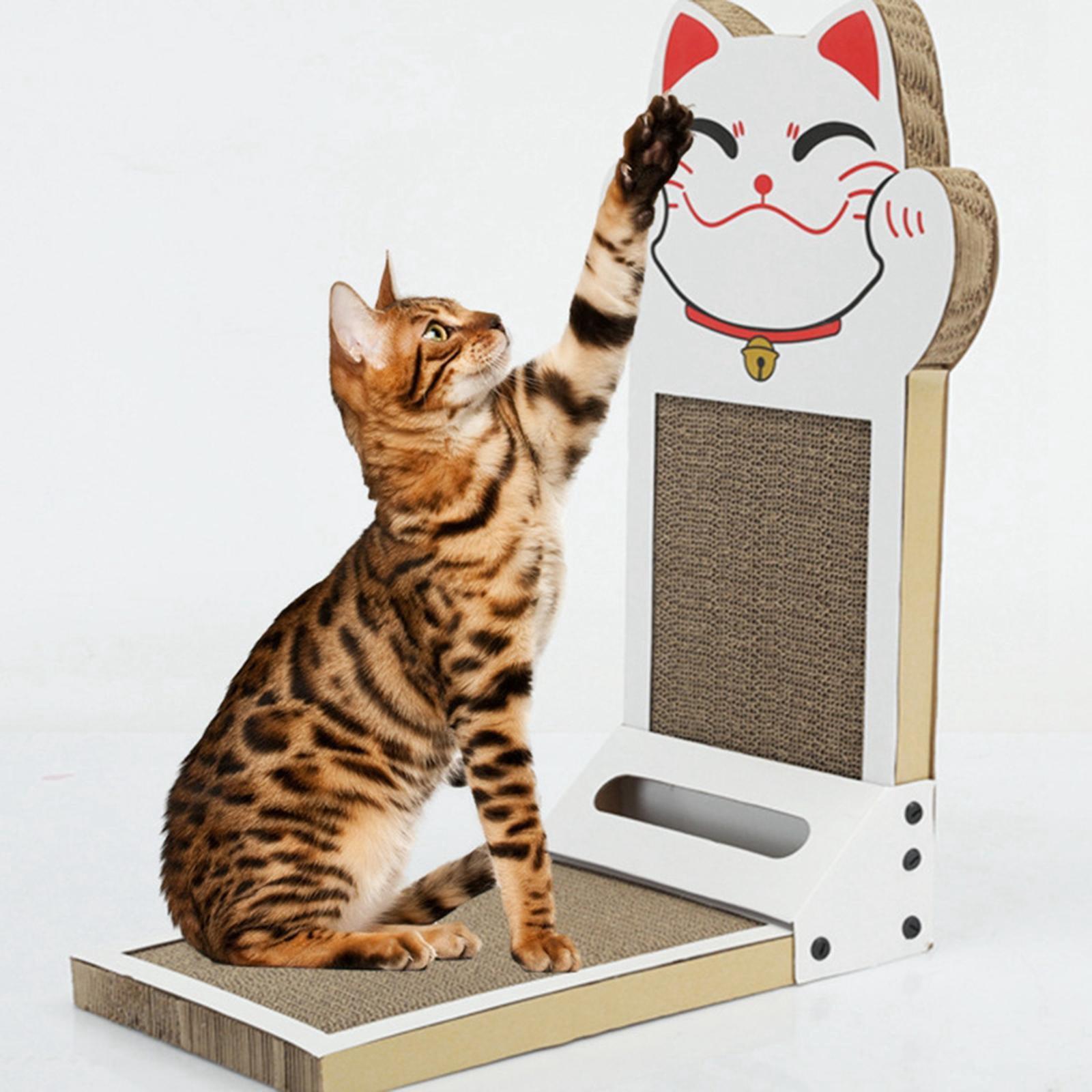 Vertical Cat Scratcher,Vertical Standing Cat Scratcher Scratching Board,Durable Cardboard Cats Scratcher Lounge Bed,Furniture Protector Decor Corrugated Paper,Cat Scratching Pad Scratch White