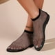 thumbnail image 4 of Sandalias de mujer de talla grande, calcetines de malla de pesca, sandalias con lattes de tacón bajo hueco para mujer, 4 of 6