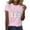 Pink, variant on Womens Easter Tops 2025 Summer Casual Pullover Printed T-Shirt with Round Neck and Short Sleeves