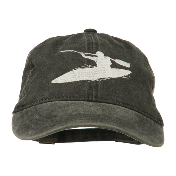 Sports Kayak Embroidered Washed Dyed Cap - Black OSFM