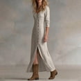 thumbnail image 5 of Women's Casual Long-Sleeve Button Front Dress, 5 of 7