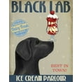thumbnail image 2 of Fab Funky 12x14 Gold Ornate Wood Framed with Double Matting Museum Art Print Titled - Black Labrador Ice Cream, 2 of 4