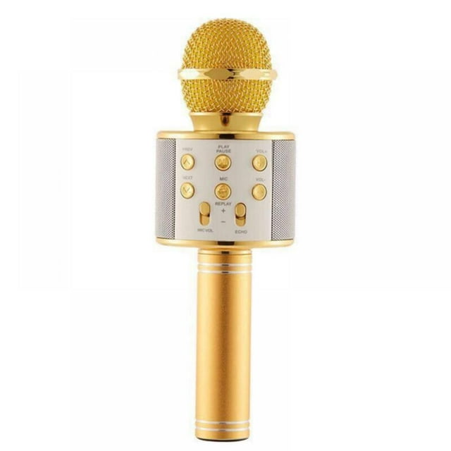 CHUANK Wireless Bluetooth Karaoke Microphone 5-in-1 Portable Handheld Mic Speaker Player Recorder with (Black)