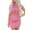 Dusty Pink, variant on Women's Cutout Round Neck Sleeveless Mini Dress with Ninety Five Percent Polyester and Five Percent Elastane Chic