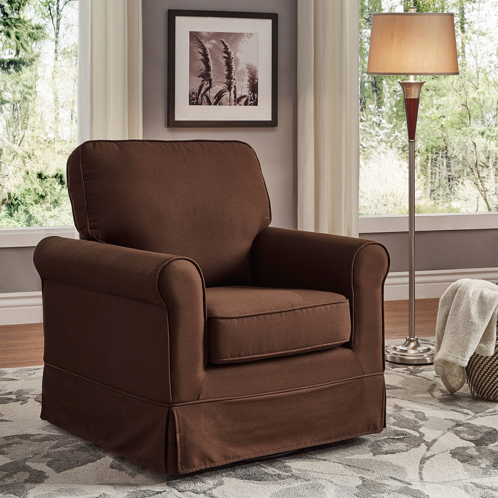 Weston Home Madden Swivel Accent Chair, Brown - Walmart.com