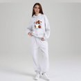 thumbnail image 5 of WTOBBY Women's Halloween Themed Pullover Hoodie and Jogger Pants Set, Cozy Casual Graphic Print Two Piece Lounge Wear for Women,White XL, 5 of 5