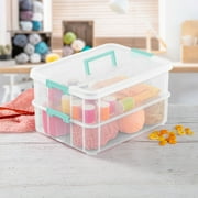 Sterilite Stack and Carry 2 Layer Handle Box - Stackable Storage Bins - 4 Pack