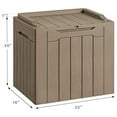 thumbnail image 6 of WDZS 30 Gallon Resin Deck Box Outdoor Indoor Waterproof Storage Box for Patio Furniture Pool Accessories Storage for Cushion Garden Tools (30 Gallon, Light Brown), 6 of 6