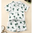 thumbnail image 2 of TAIAOJING Toddler Boy Summer Clothes Button Down Shirt & Shorts 2Pcs Tree Printed Casual Beach Outfits Sets Holiday 3-4Y, 2 of 4