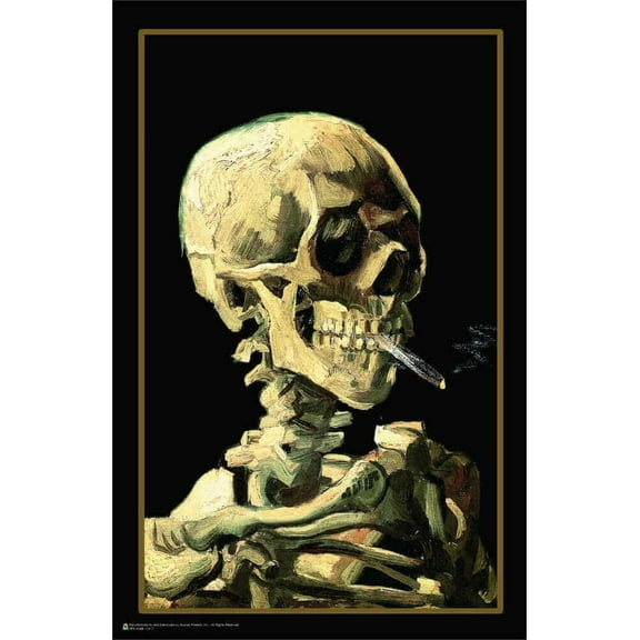 Van Gogh - Skull with Cigarette Mini Poster 11" x 17"