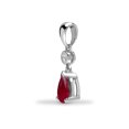 thumbnail image 2 of 9ct White Gold Jewelco London Diamond Ruby Happy Tears Solitaire Drop Pendant, 2 of 5