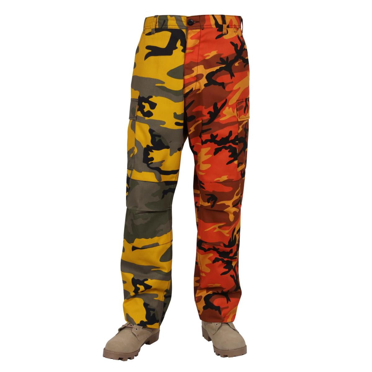 orange army fatigue pants