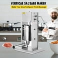 thumbnail image 3 of VEVOR 15L/45.2lbs Sausage Stuffer 2 Speed CE&SGS Standards Stainless Steel Vertical Sausage Maker, 3 of 10
