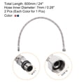 thumbnail image 2 of Uxcell 24" Faucet Supply Line Connectors, G3/8 Female x M10 Male Braided 304 Stainless Steel Water Supply Hose, 2 Pack, 2 of 7