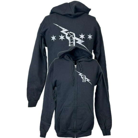 Black CM Punk Uprising Lightning Bolt Zipper Hoody