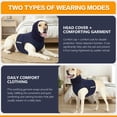 thumbnail image 3 of Amztom Dog Anxiety Vest, Pet Calming Jacket with Head Cover & Reflective Strips, Breathable Mesh Coat for Thunderstorms Fireworks Travel & Separation(Blue,XS), 3 of 7
