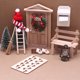 thumbnail image 1 of Fiudx Mini Juego de Puertas Navideñas, Puertas de Alero de Color Natural, Decoración de Valla y Corona de Madera, Ideal para Casas de Muñecas y Exhibiciones Navideñas, Regalos Navideños, Juego de 15, 1 of 1