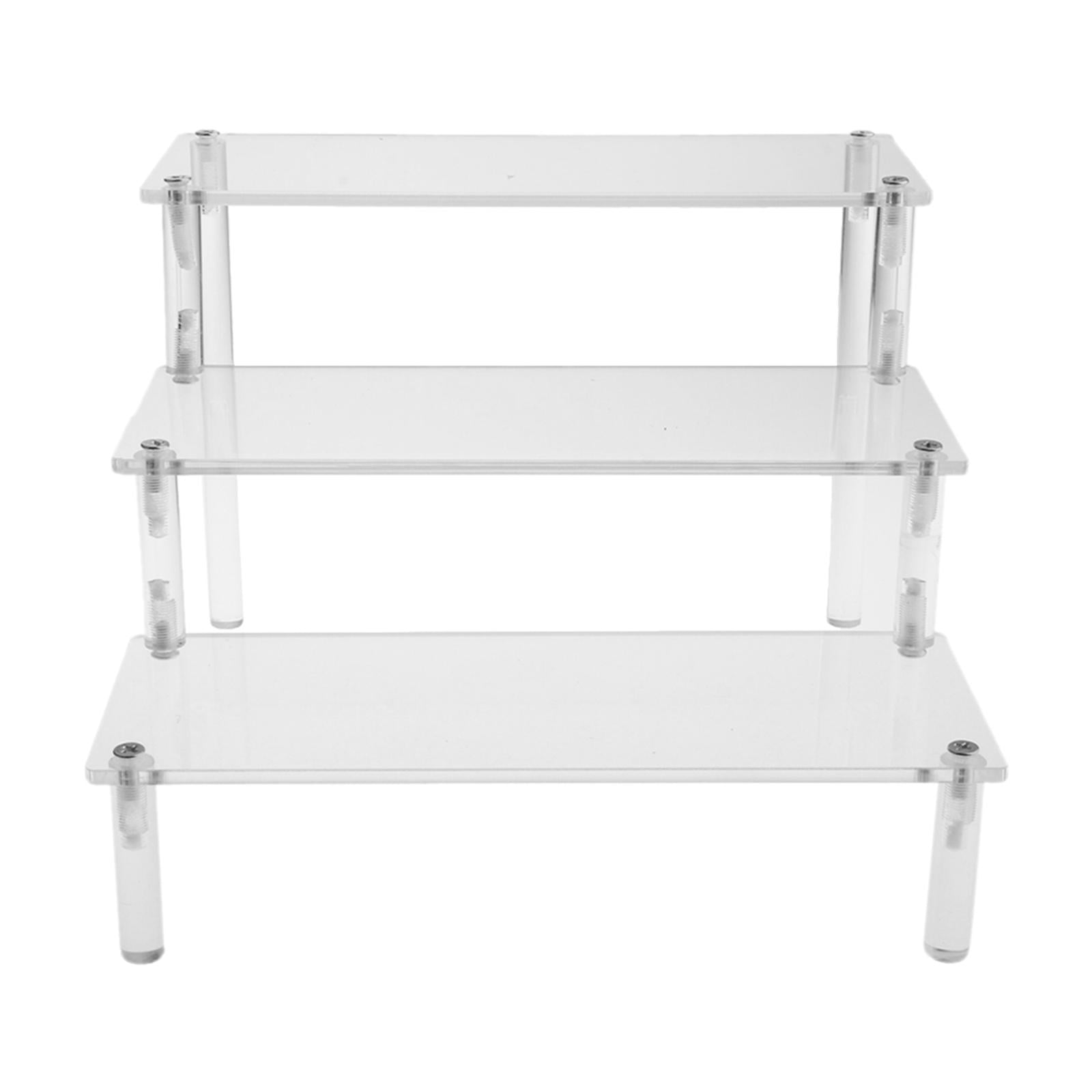 5-Tier Acrylic Wooden Display Rack Model Ladder Riser Stand Storage Holder 