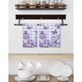 thumbnail image 3 of Purple Flowers Kitchen Dish Towels for Drying Dishes Set of 2, Butterfly Spring Floral Checkered Farmhouse Waffle Weave Microfiber Hand Tea Bathroom Towels Quick Dry & Absorbent Towel 15.7x23.6, 3 of 7