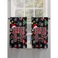 thumbnail image 5 of Black Christmas Living Room Curtains 2 Panel, Xmas Snowflakes Trees Wreaths Bells Cartoon Cafe Window Treatment, Farmhouse Bedroom Bathroom Kitchen Curtains Drapes 104"x54", 5 of 6